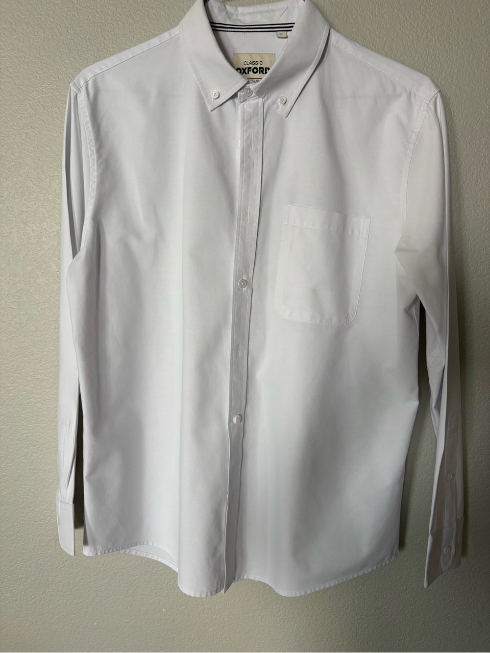 Men’s Goodfellow & Co. Classic Oxford White Button-Down Shirt Sz L NWOT